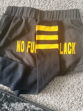 No _____ing slack black athletic shorts XS/S + socks